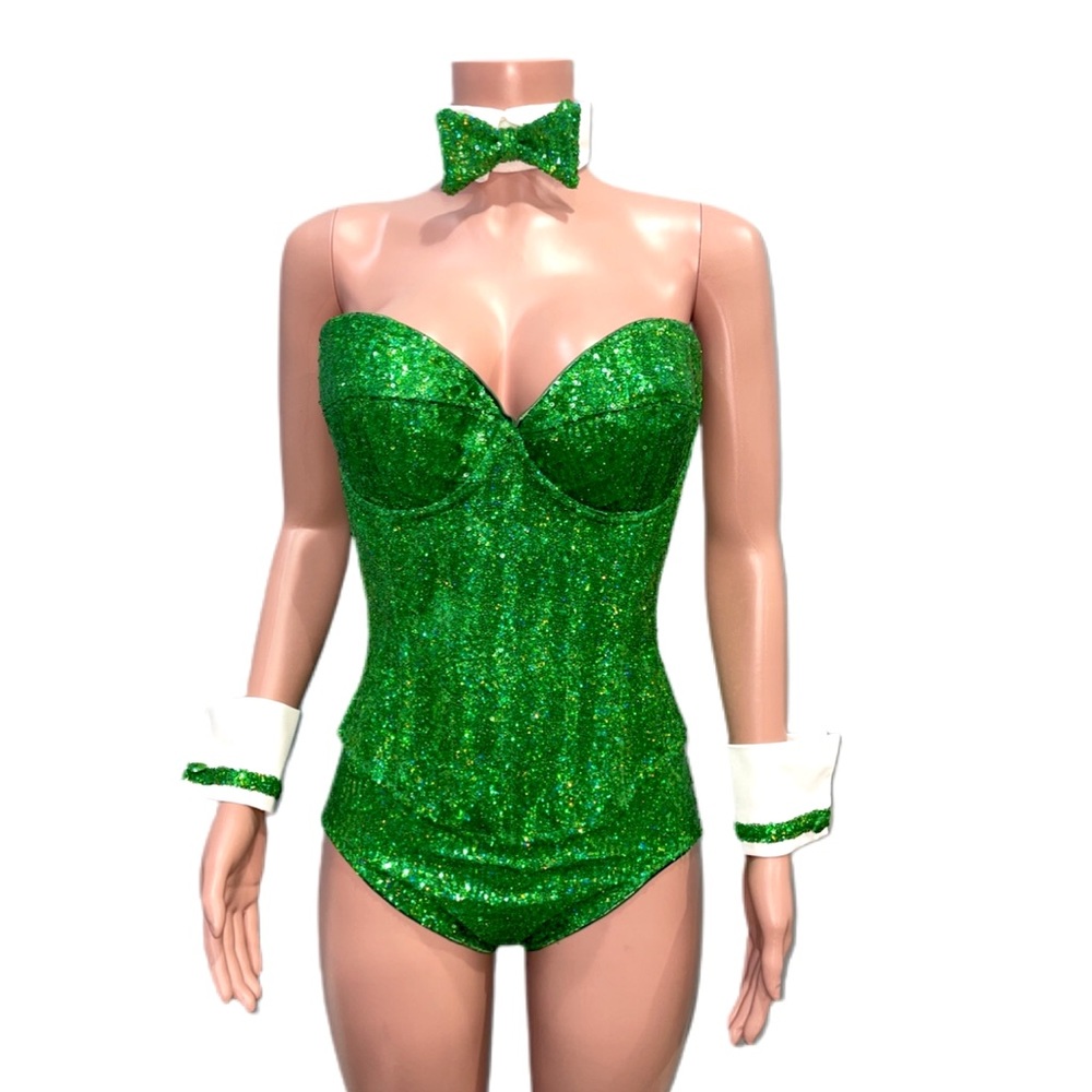 Trashy lingerie sequin playboy bunny costume new